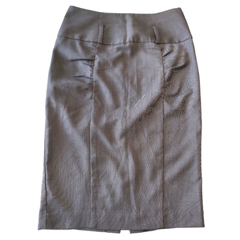 BCX Womens Gray Textured Pencil Skirt High Waist Ruched‎ Career Size 1